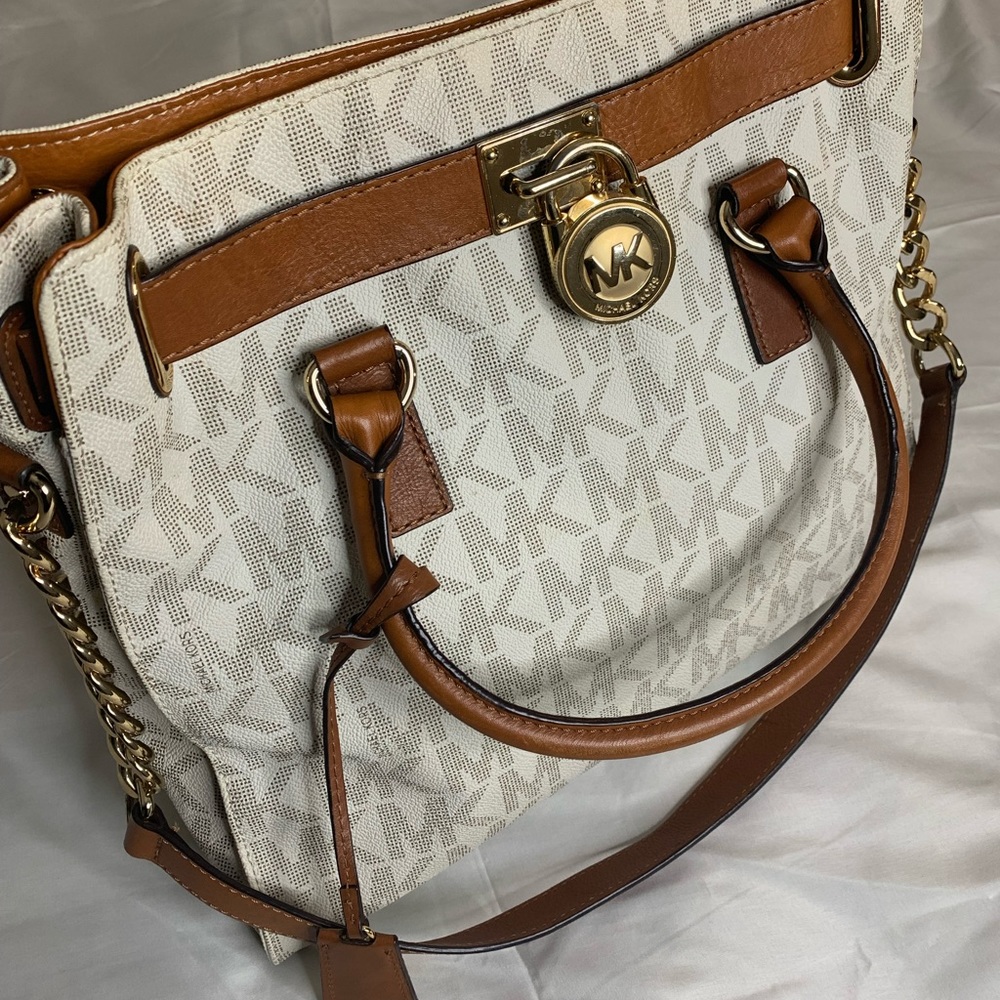 Michael kors Hamilton Satchel XL cream leather